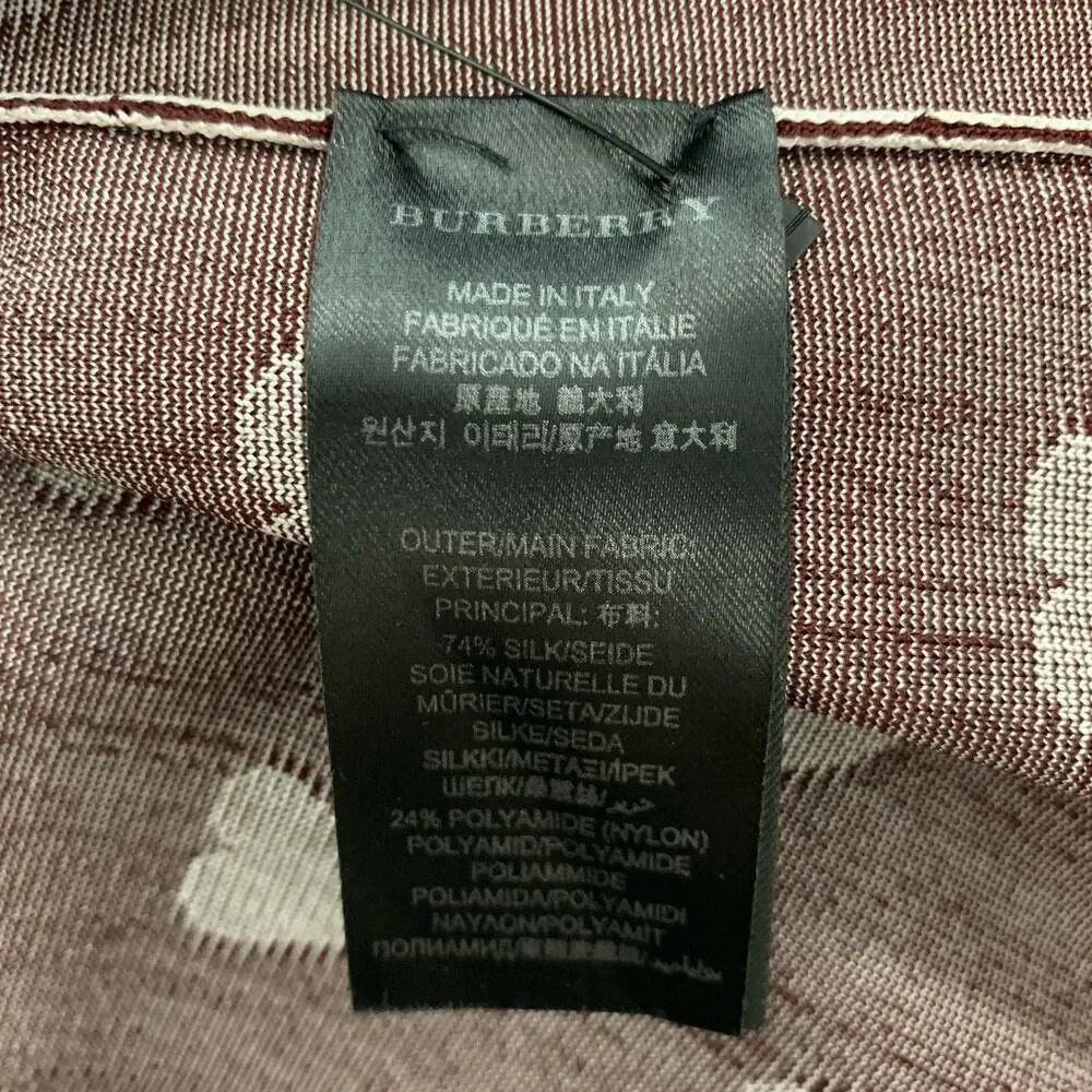 BURBERRY PRORSUM Size S Brown Silk Blend Print V-Neck Sweater - Picture 7 of 8